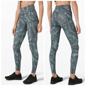 Lululemon Fast and Free Tight 28” Dimensional Icing Blue Multi Non Reflective